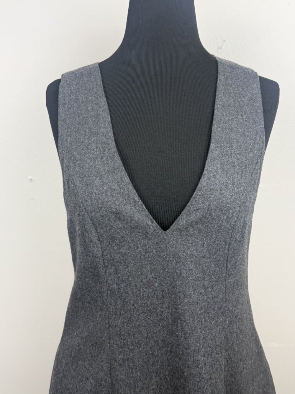 Free People Womens  Gray Wool Blend Gemma's Favorite V Neck Jumper Dress Size 2 - Picture 3 of 6